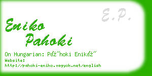 eniko pahoki business card